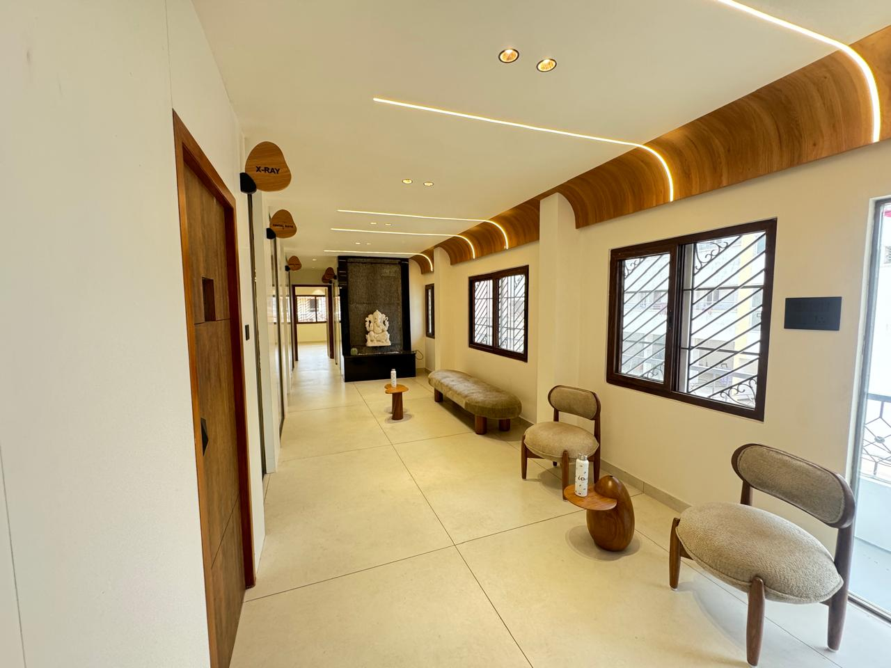 Bright iDental corridor and patient seating